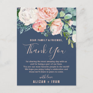 Postale Les pivoines romantiques Carte de réception Merc