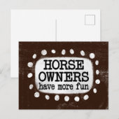 Postale Les Propriétaires De Cheval Ont Plus De Carte Post (Devant / Derrière)
