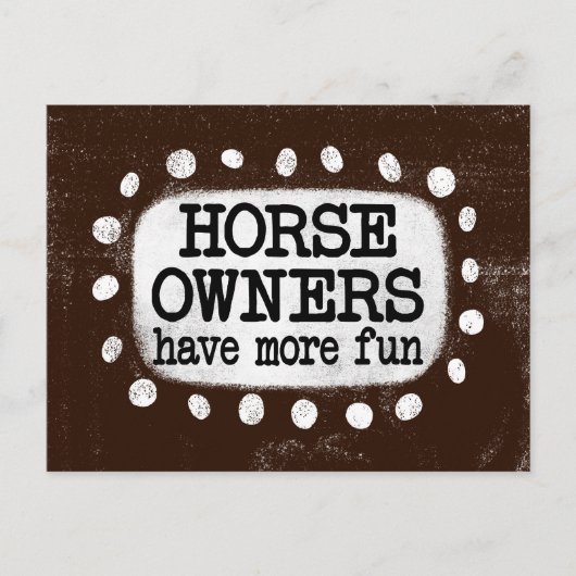 Postale Les Propriétaires De Cheval Ont Plus De Carte Post (Devant)