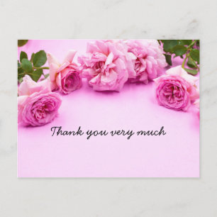 Postale Les roses roses sont sur carte de remerciements ar