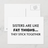 Postale Les Soeurs Sont Comme Les Gros Cuisses Carte Posta (Devant / Derrière)