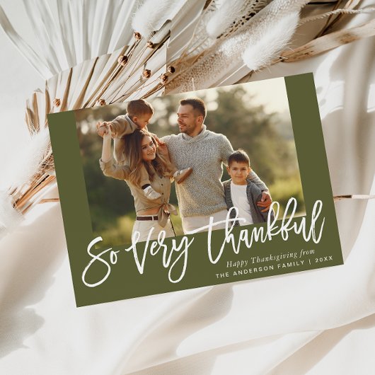 Postale lettrage blanc rustique carte joyeux thanksgiving