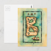 Postale Lettre B Carte du trésor (Devant / Derrière)