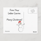 Postale Lettre du travailleur postal Carrier "Merci" Carte (Dos)