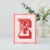 Postale Lettre rose "E" Typographie Carte Banner (Debout devant)