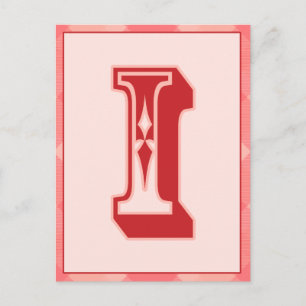 Postale Lettre rose "I" Typographie Carte Banner