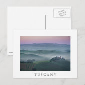 Postale Lever de soleil sur le paysage toscan carte postal (Devant / Derrière)