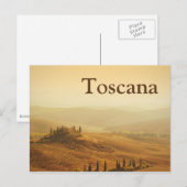 Postale Lever de soleil sur un paysage en Toscane carte po (Devant / Derrière)