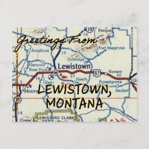Postale Lewistown Montana Carte Vintage