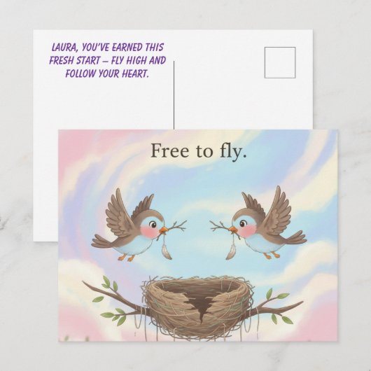 Postale Libre à la carte de vol Divorce (Devant / Derrière)