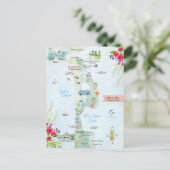 Postale L'île de Captiva | Carte Itinéraire De Mariage De  (Debout devant)