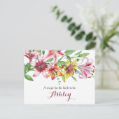 Postale Lily Bouquet Fête des mariées Recette Carte (Debout devant)