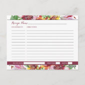 Postale Lily Bouquet Fête des mariées Recette Carte (Dos)