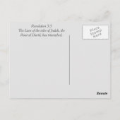 Postale Lion de Juda Bible Verse Apocalypse 5:5 Carte post (Dos)