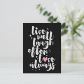 Postale Live Laugh Love - Carte Inspirative (Debout devant)