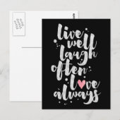 Postale Live Laugh Love - Carte Inspirative (Devant / Derrière)