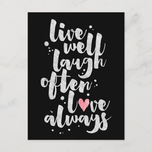 Postale Live Laugh Love - Carte Inspirative (Devant)
