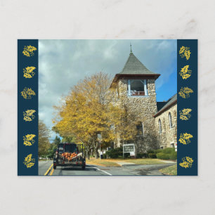 Postale Livraison citrouille Feuilles automnales Carte pos