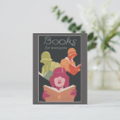 Postale Livres et lecture avec art déco femmes Carte posta (Debout devant)