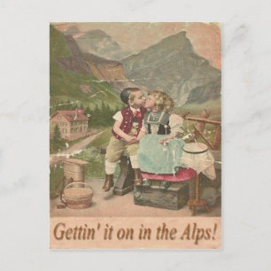 Postale L'Obtenir Sur La Carte De Poste Vintage Des Alpes