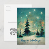 Postale Logo Affaires Arbres de Noël Abstraits Carte posta (Devant / Derrière)