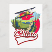 Postale logo carte de voyage Chine (Devant)