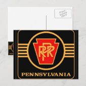 Postale Logo du chemin de fer de Pennsylvanie, carte posta (Devant / Derrière)