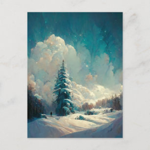 Postale Logo Entreprise Arbre de Noël Paysage Carte postal