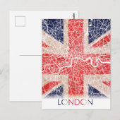 Postale Londres Angleterre Royaume-Uni Drapeau Ville Carte (Devant / Derrière)