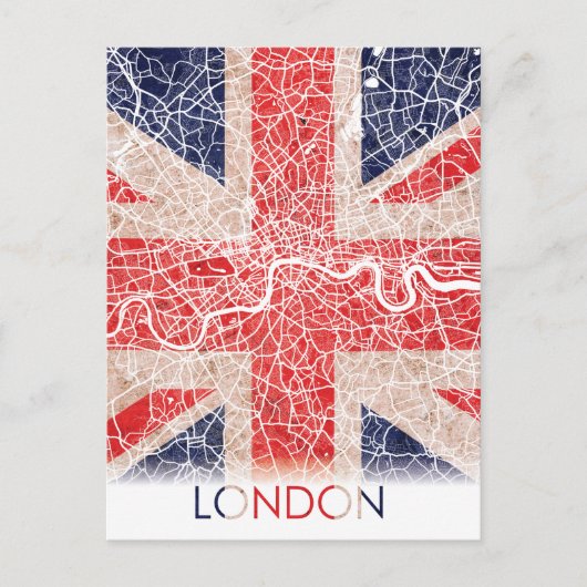 Postale Londres Angleterre Royaume-Uni Drapeau Ville Carte (Devant)