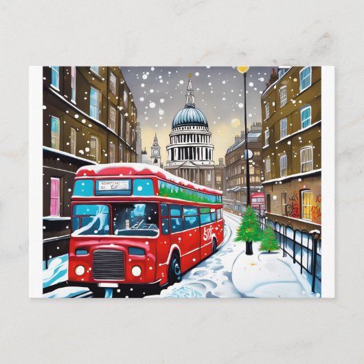 Postale Londres, hiver - Carte Noël 006 (Devant)