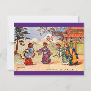 Postale Louis Wain, Art de chat en kimono japonais  Carte 