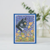 Postale Louis Wain, Chat dans une mer de fleurs, Carte pos (Debout devant)