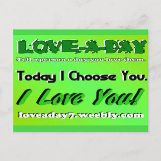Postale Love A Day Carte Postale-Bright Green
