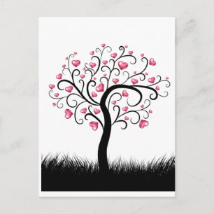 Postale Love Heart Tree Romantique pour Valentines Carte d