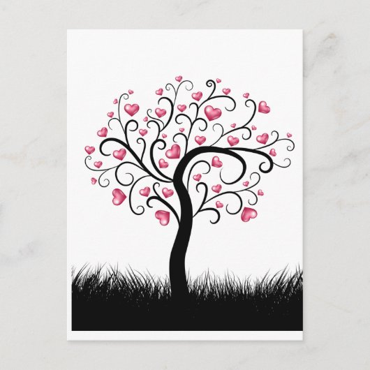 Postale Love Heart Tree Romantique pour Valentines Carte d (Devant)