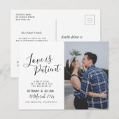 Postale LOVE IS PATIENT, script photo changer la carte de  (Devant / Derrière)