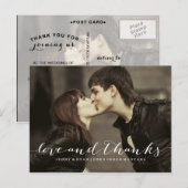 POSTALE LOVE & MERCI SCRIPT 1 MERCI MARIAGE CARTE POST (Devant / Derrière)