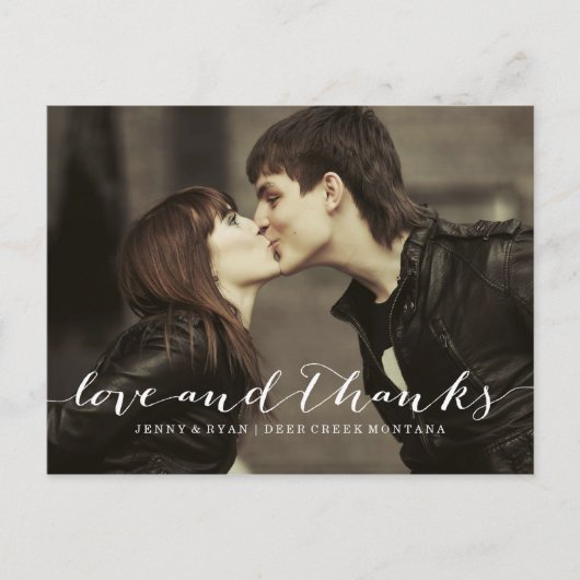 POSTALE LOVE & MERCI SCRIPT 1 MERCI MARIAGE CARTE POST (Devant)
