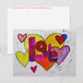 Postale Love Patchwork Parties scintillant Coeurs Carte po (Devant / Derrière)