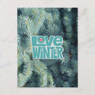 Postale Love Winter Bonnes Fêtes carte postale/invitation