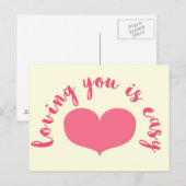 Postale Love You is Easy - Citation romantique Carte posta (Devant / Derrière)
