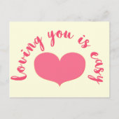 Postale Love You is Easy - Citation romantique Carte posta (Devant)