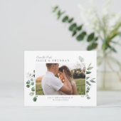 Postale Lovely Green Wedding Enregistrer La Date Carte Pos (Debout devant)