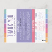 Postale LuLaRoe Merci / carte d'instruction de soins (Dos)