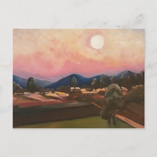 Postale Lumière sur la lune dans la carte de campagne (Devant)