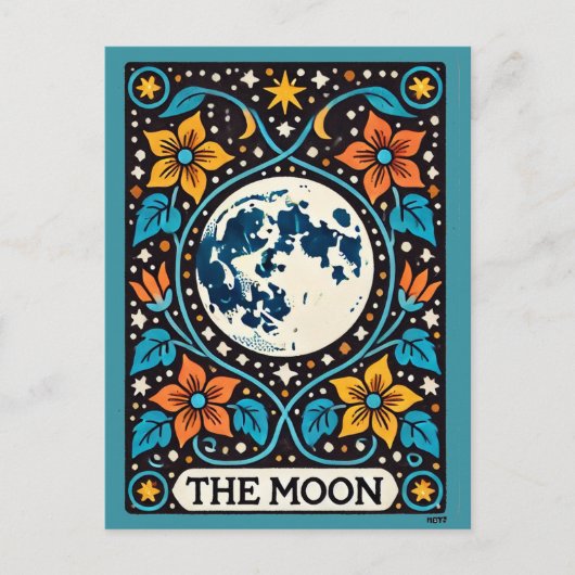Postale Luna Pleine lune carte Moon Tarot (Devant)
