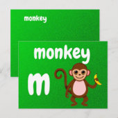 Postale m - carte flash de singe (Devant / Derrière)