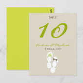 Postale M. & Mme Flip Flops Mariage Carte de numéro de tab (Devant / Derrière)