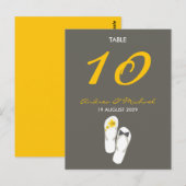 Postale M. & Mme Flip Flops Mariage Carte de numéro de tab (Devant / Derrière)